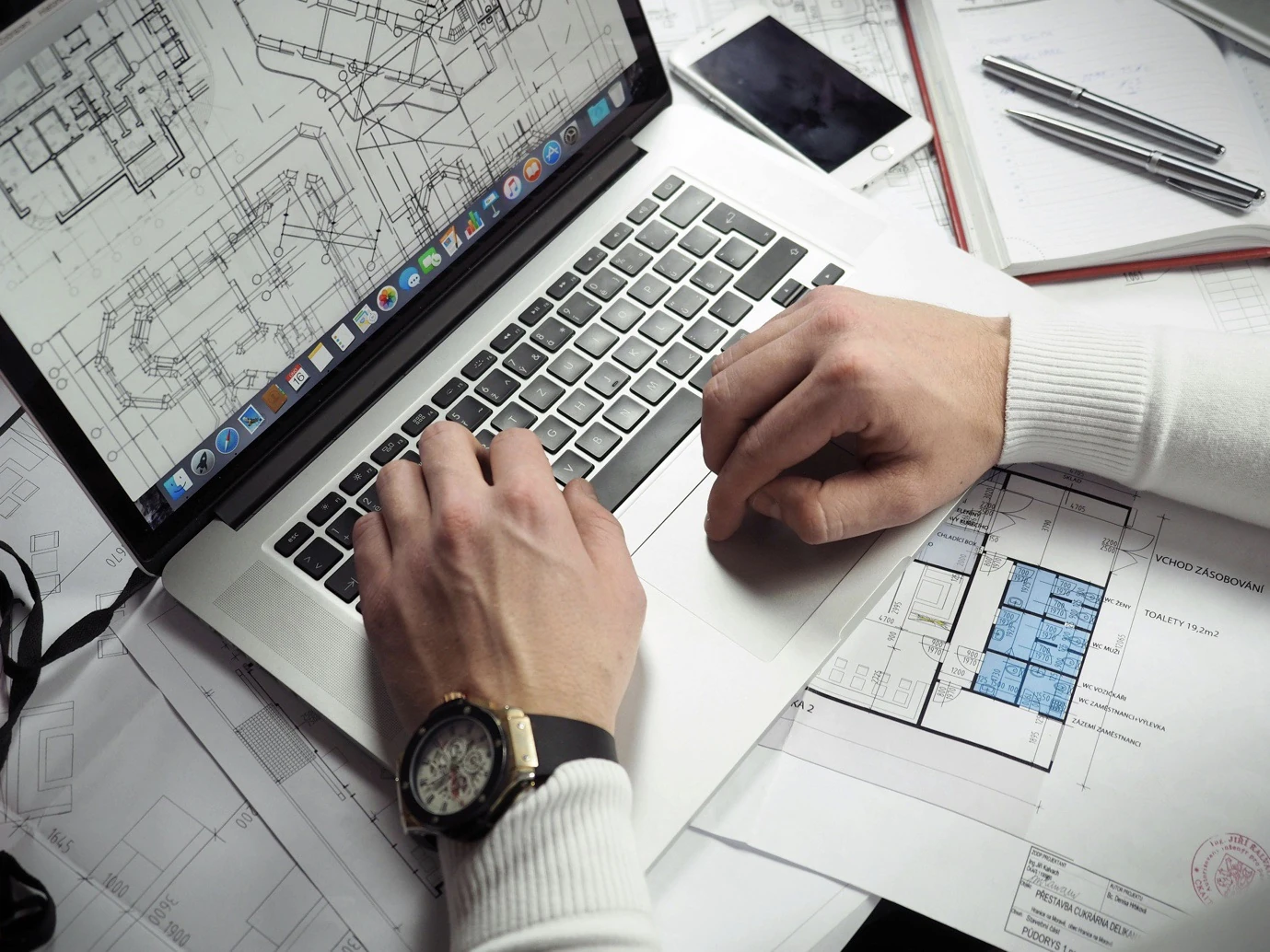Person working on laptop